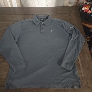 Vintage Ashworth Stone Mountain Golf Club Long Sleeve Polo Gray Mens